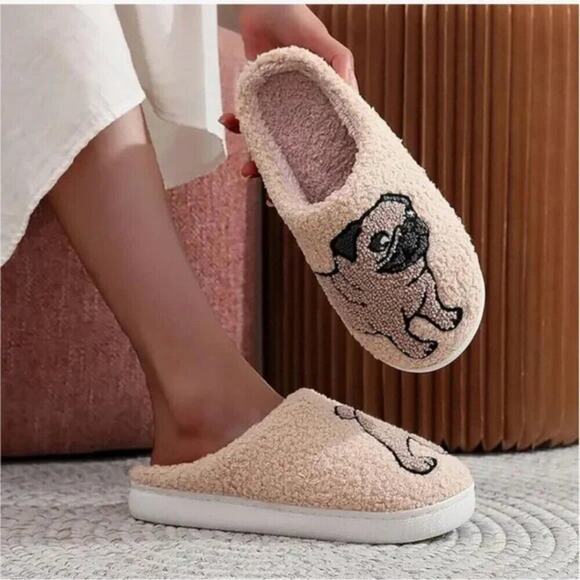 2/$30 NEW Cute Pug Dog Slippers - Picture 6 of 9